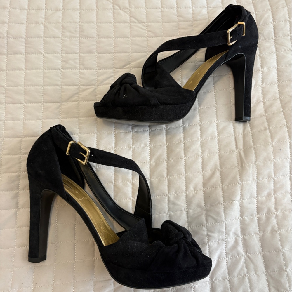 J. Crew Criss-cross Suede Knotted Heels